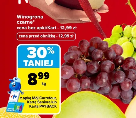 Winogrona czarne promocja w Carrefour