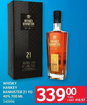 Whisky Hankey Bannister 21 YO 40% 700 ml promocja w Selgros