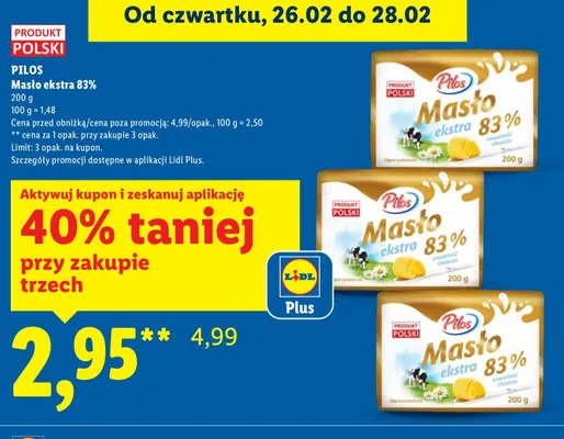 Masło ekstra 83% promocja w Lidl