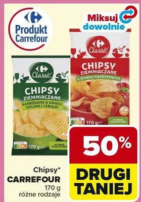 Chipsy ziemniaczane różne rodzaje promocja w Carrefour Market