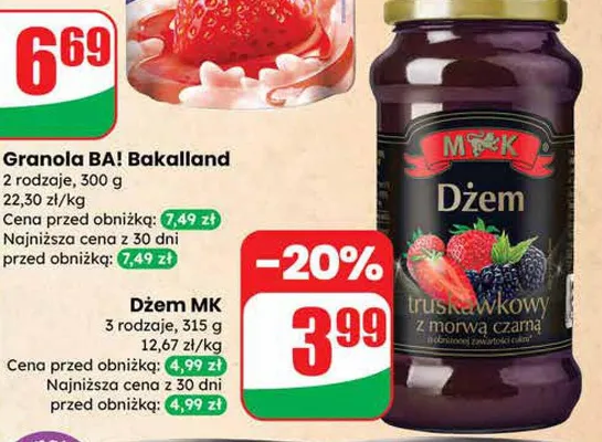 Dżem truskawkowy z morwą czarną promocja w Dino