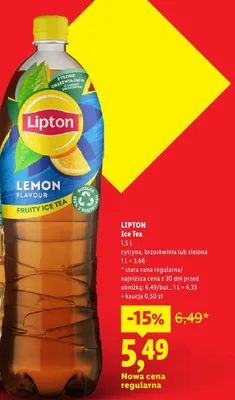 Napój herbaciany Lipton Ice Tea brzoskwinia promocja w Lidl
