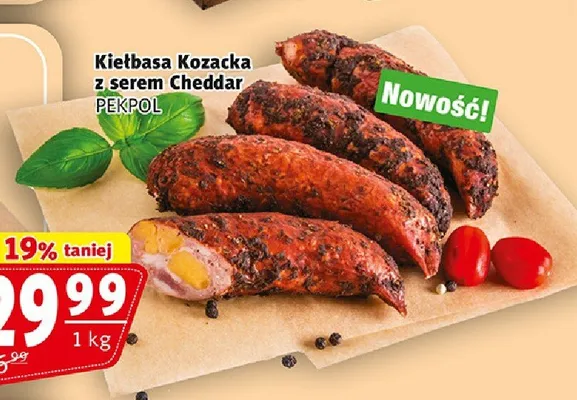 Kiełbasa Kozacka z serem Cheddar Pekpol promocja w Prim Market