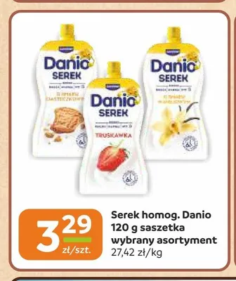 Serek homogenizowany Danio truskawkowy saszetka promocja w Gama