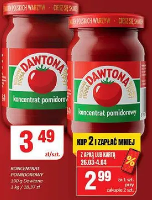 Koncentrat pomidorowy promocja w Chorten