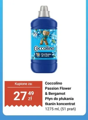Płyn do płukania tkanin koncentrat Coccolino Passion Flower & Bergamot promocja w Biedronka