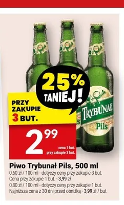 Piwo Trybunał Pils 500ml promocja w Twój Market