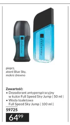 Zestaw dezodorant antyperspiracyjny w kulce Full Speed Sky Jump + woda toaletowa Full Speed Sky Jump Avon promocja w AVON