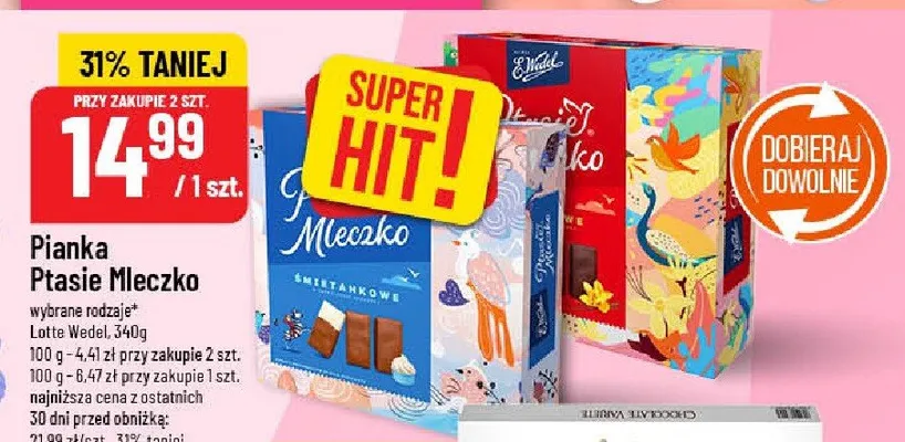 Pianka Ptasie Mleczko wybrane rodzaje promocja w POLOmarket