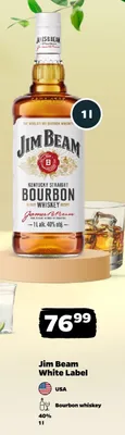 Bourbon whiskey Jim Beam White Label 40% promocja w Netto