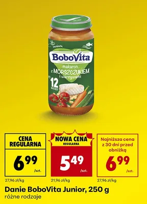 Danie Bobovita Junior różne rodzaje promocja w Biedronka