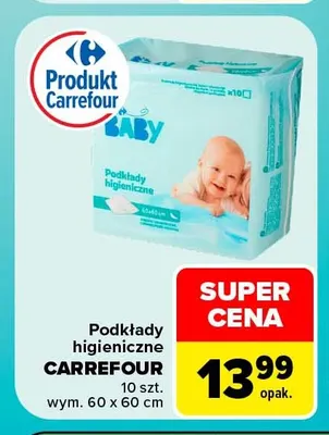 Podkłady higieniczne Carrefour 60x60 cm promocja w Carrefour Market