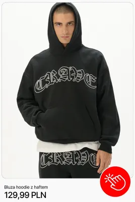 Bluza hoodie z haftem Cropp promocja w Cropp