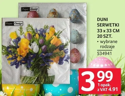 Serwetki DUNI 33 x 33 cm 20 szt. promocja w Selgros