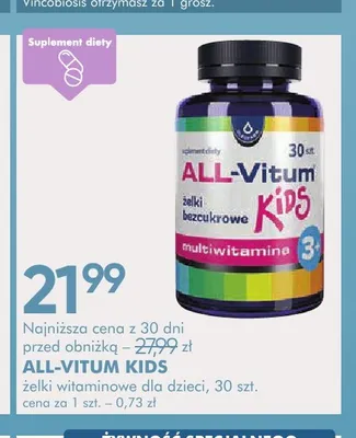Suplement diety All-Vitum Kids promocja w Super-Pharm