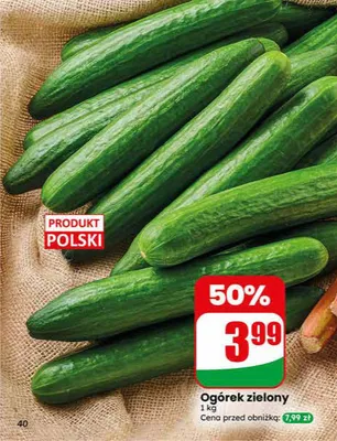 Ogórek zielony polski promocja w Dino