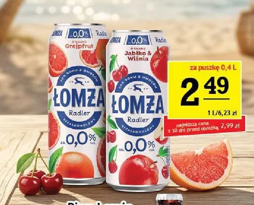 Piwo bezalkoholowe Łomża Radler Grejpfrut promocja w Gram Market