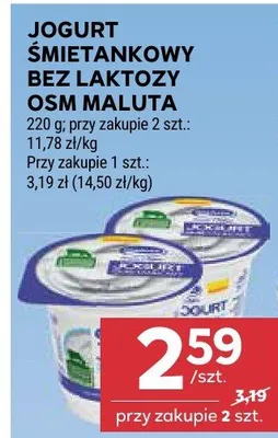 Jogurt śmietankowy bez laktozy promocja w Stokrotka