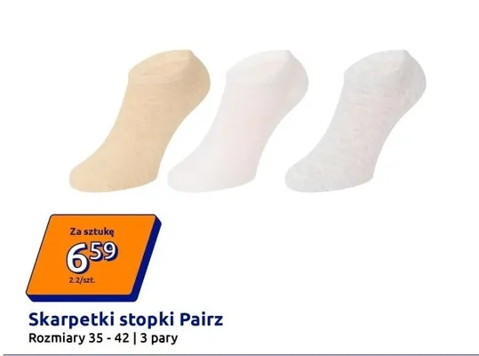 Skarpetki stopki 3 pary promocja w Action