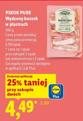 Wędzona boczek w plastrach promocja w Lidl