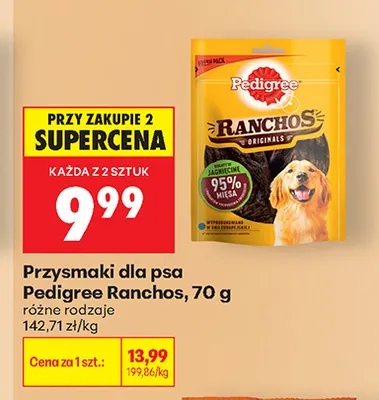 Przysmaki dla psa Pedigree Ranchos z jagnięciną promocja w Biedronka
