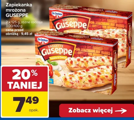 Zapiekanka mrożona Dr. Oetker Guseppe Tomato & Cheese 2-pak promocja w Carrefour