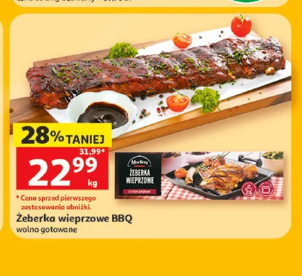 Żeberka wieprzowe BBQ wolno gotowane Morliny promocja w Auchan