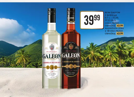 Rum Galeon Caribbean Black promocja w Dino