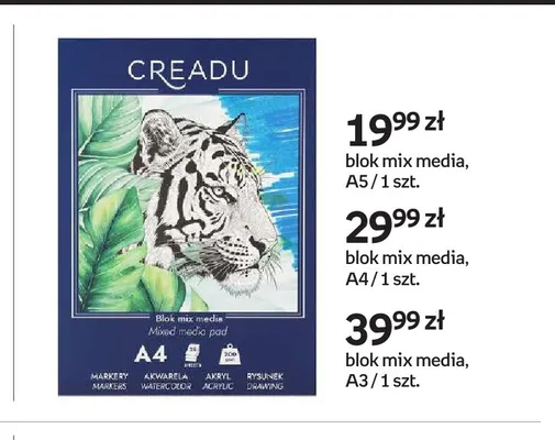 Blok mix media A3 Creadu promocja w Empik