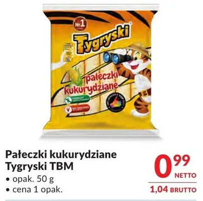 Pałeczki kukurydziane Tygryski TBM promocja w Makro