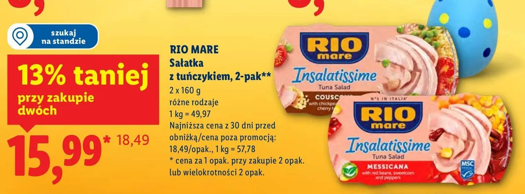 Sałatka z tuńczykiem, 2-pak promocja w Lidl