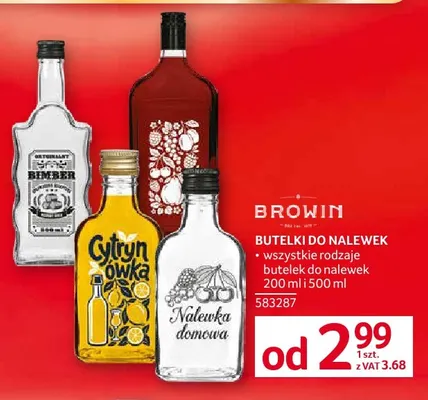 Butelki do nalewek Browin promocja w Selgros