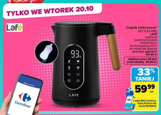 Czajnik elektryczny Kettlex Pro Lafé promocja w Carrefour Market
