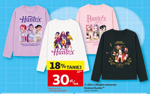 T-shirt z długim rękawem Demon Hunter promocja w Auchan