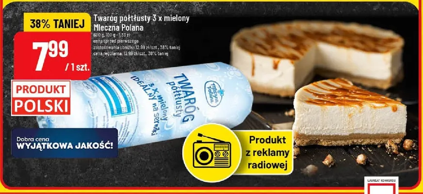 Twaróg półtłusty 3 x mielony promocja w POLOmarket