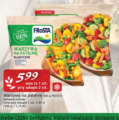Warzywa na patelnię klasyczne Frosta promocja w CEZAR Delikatesy