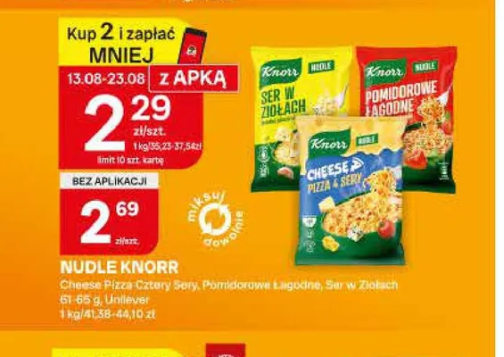 Nudle Knorr Cheese Pizza Cztery Sery promocja w Chorten