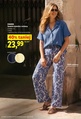 Spodnie damskie z wiskozy Esmara promocja w Lidl