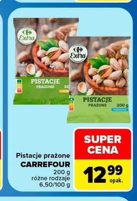 Pistacje prażone solone Carrefour Extra promocja w Carrefour