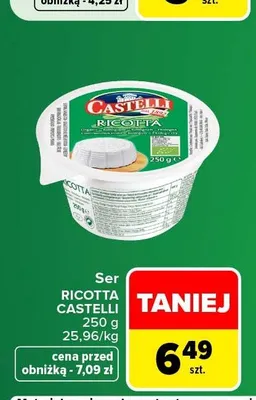 Ser Ricotta Castelli promocja w Carrefour Market