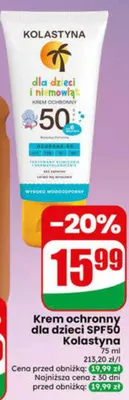 Krem ochronny dla dzieci i niemowląt SPF50 Kolastyna promocja w Dino