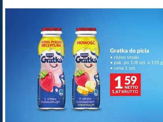 Napój jogurtowy Danone Gratka o smaku bananowym promocja w Makro