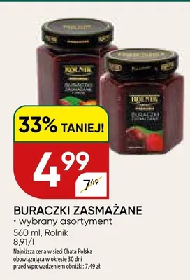Buraczki zasmażane promocja w Chata Polska