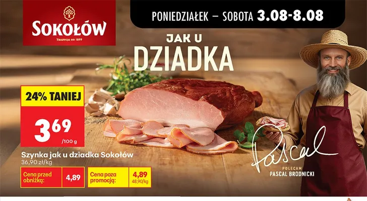 Szynka jak u dziadka Sokołów promocja w Biedronka