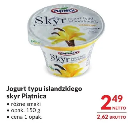 Jogurt typu islandzkiego skyr Piątnica promocja w Makro
