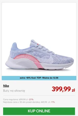 Buty na siłownię Nike SuperRep promocja w eobuwie.pl
