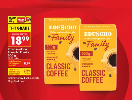Kawa mielona Eduscho Family promocja w Biedronka