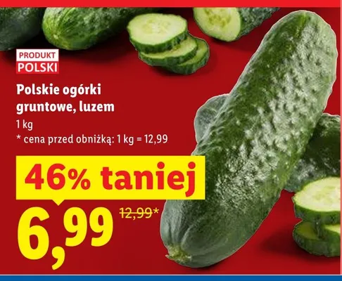 Ogórki gruntowe luzem polskie promocja w Lidl