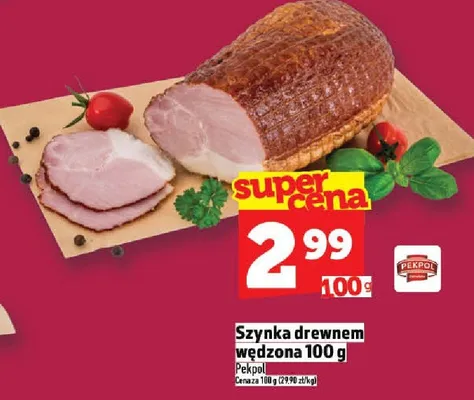 Szynka drewnem wędzona Pekpol promocja w TOPAZ