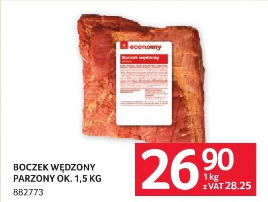 Boczek wędzony parzony ok. 1,5 KG promocja w Selgros
